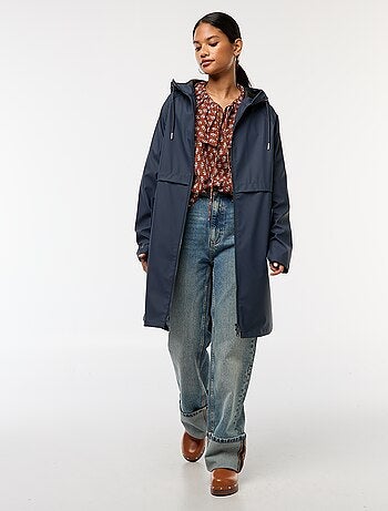 Parka comprida impermeável com capuz