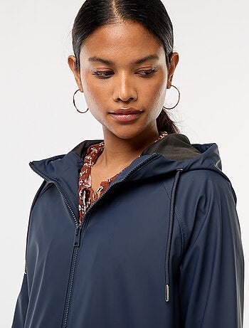 Parka comprida impermeável com capuz