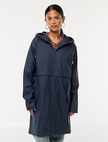 Parka comprida impermeável com capuz