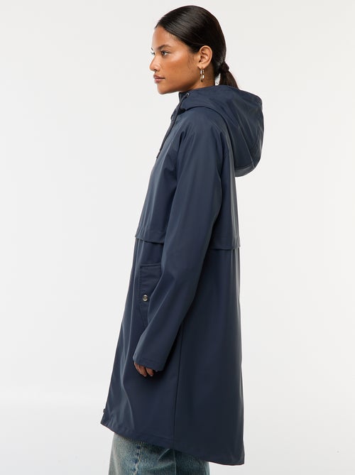 Parka comprida impermeável com capuz - Kiabi