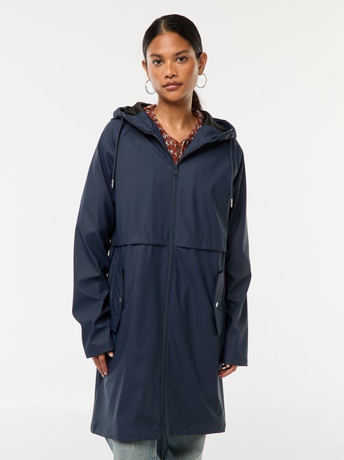 Parka comprida impermeável com capuz - Kiabi