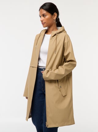 Parka comprida impermeável com capuz