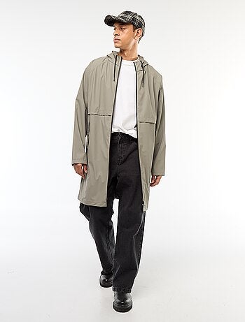 Parka comprida impermeável com capuz