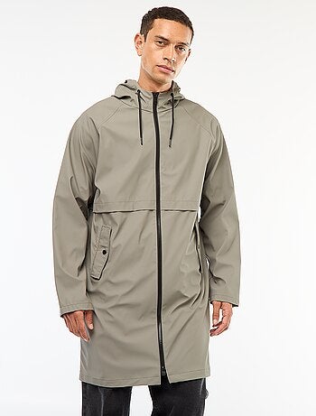 Parka comprida impermeável com capuz