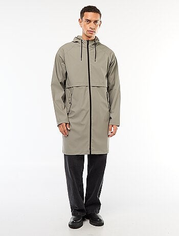 Parka comprida impermeável com capuz