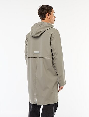 Parka comprida impermeável com capuz