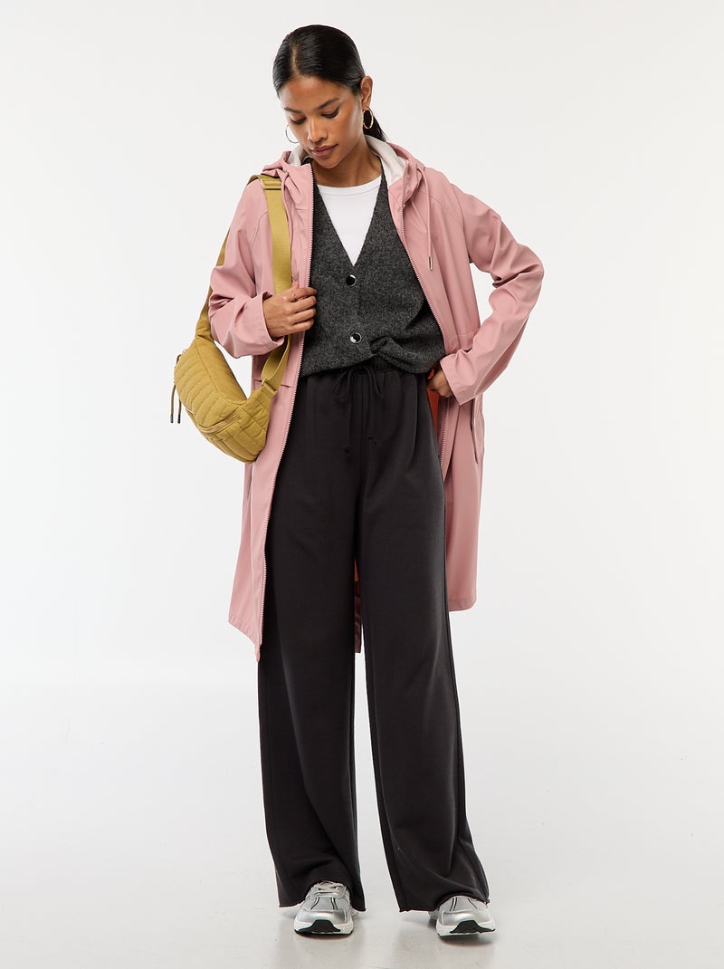 Parka comprida impermeável com capuz Rosa - Kiabi