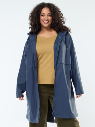 Parka comprida impermeável com pormenores refletores