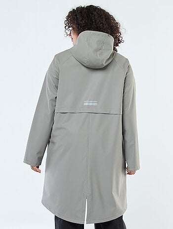 Parka comprida impermeável com pormenores refletores