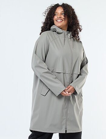 Parka comprida impermeável com pormenores refletores