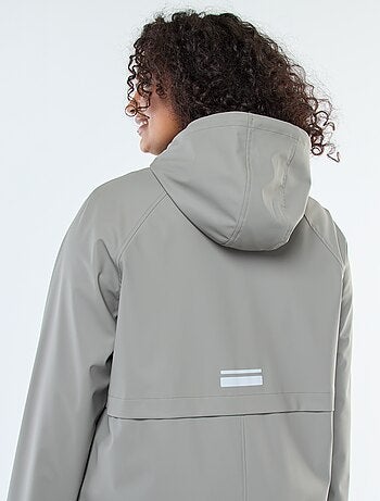 Parka comprida impermeável com pormenores refletores