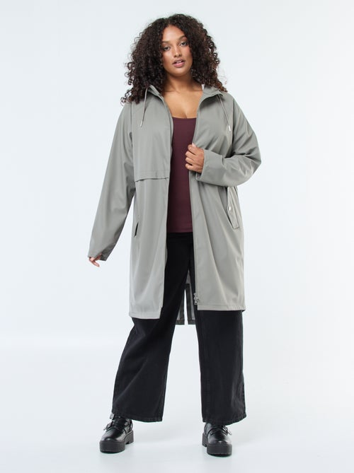Parka comprida impermeável com pormenores refletores - Kiabi