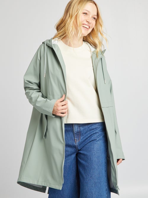 Parka comprida impermeável com pormenores refletores - Kiabi