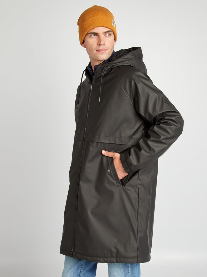 Parka comprida impermeável forrada Preto - Kiabi