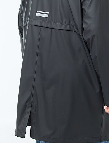 Parka comprida lisa e repelente de água com capuz