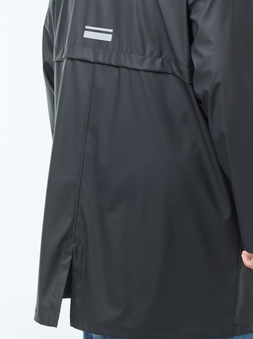 Parka comprida lisa e repelente de água com capuz - Kiabi