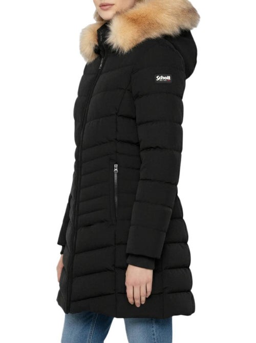 Parka Comprida Preta para Mulher Schott GARDENAW - Kiabi Parka Comprida Preta para Mulher Schott GARDENAW - Kiabi