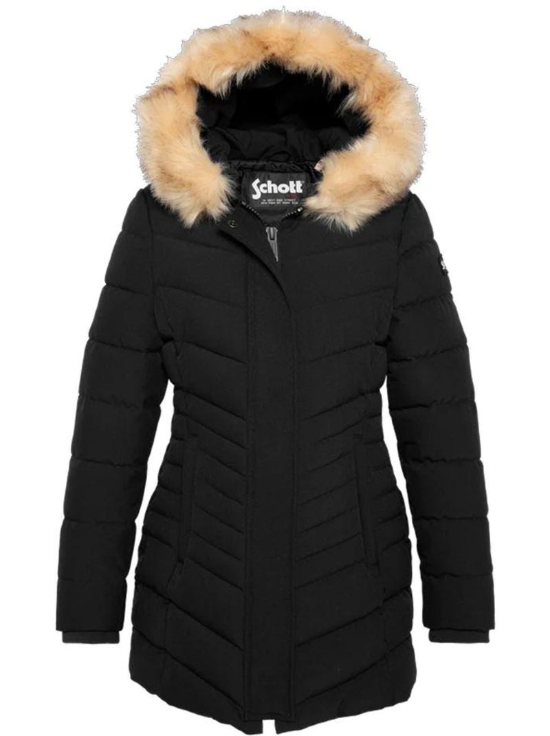 Parka Comprida Preta para Mulher Schott GARDENAW Preto - Kiabi