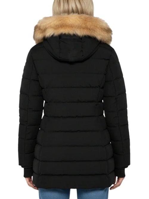 Parka Comprida Preta para Mulher Schott GARDENAW - Kiabi Parka Comprida Preta para Mulher Schott GARDENAW - Kiabi