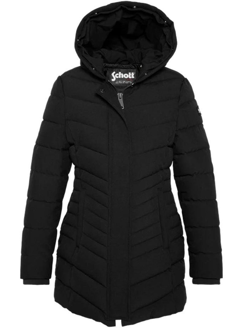 Parka Comprida Preta para Mulher Schott GARDENAW Preto - Kiabi