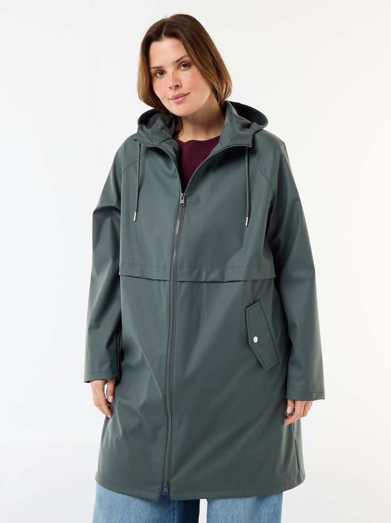 Parka comprida repelente à água Caqui - Kiabi