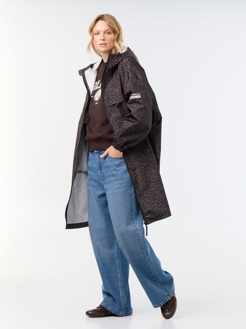 Parka comprida repelente de água com capuz - Kiabi Parka comprida repelente de água com capuz - Kiabi