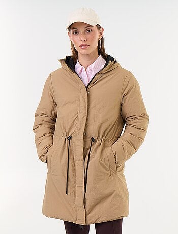 Parka comprida reversível