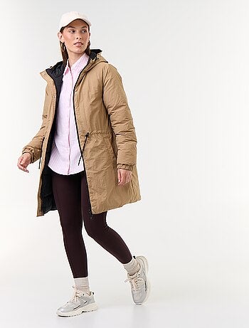 Parka comprida reversível
