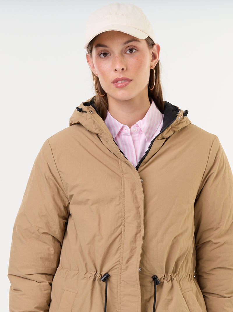 Parka comprida reversível Bege - Kiabi
