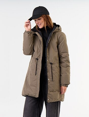 Parka comprida reversível