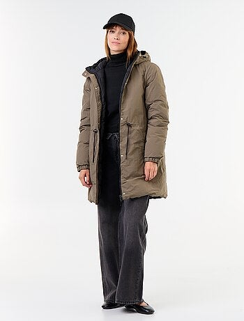 Parka comprida reversível