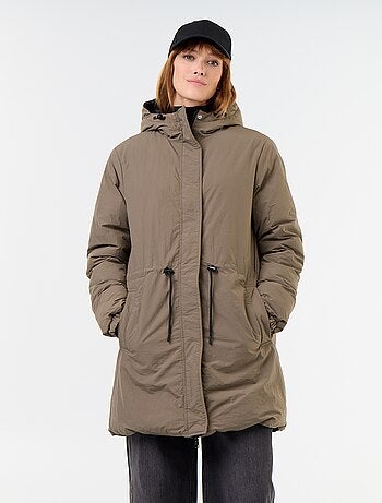Parka comprida reversível