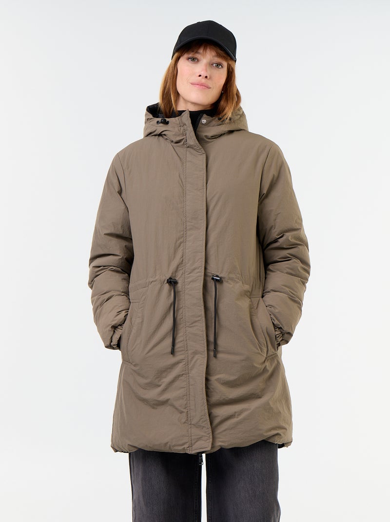 Parka comprida reversível Caqui - Kiabi