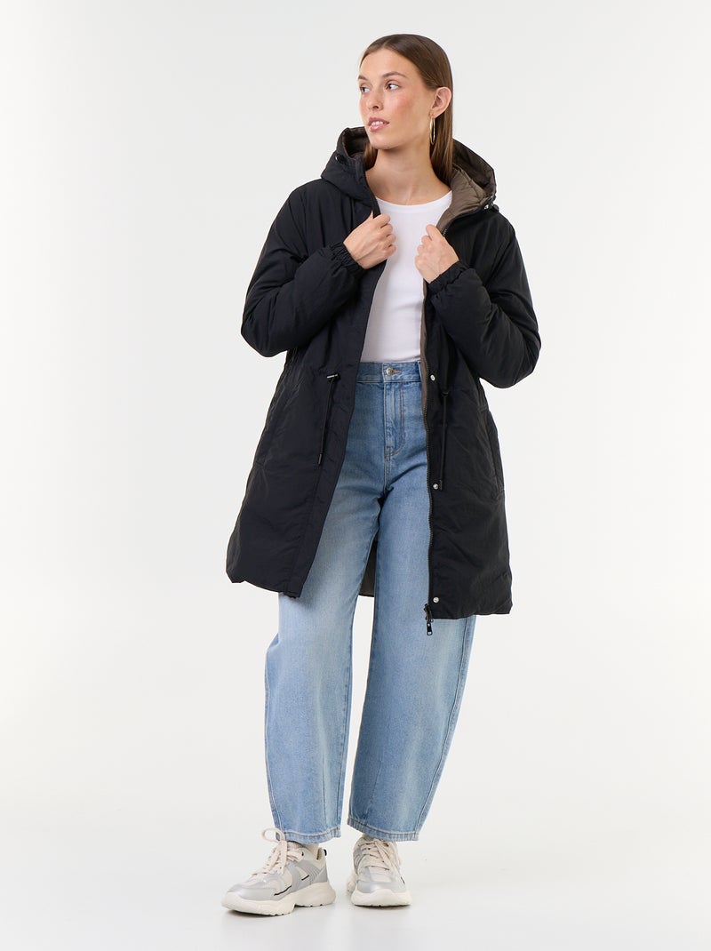 Parka comprida reversível Preto - Kiabi