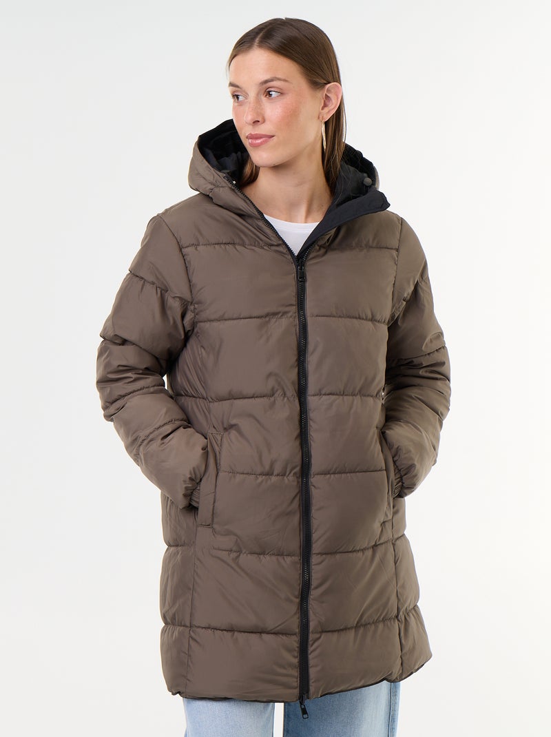 Parka comprida reversível Preto - Kiabi