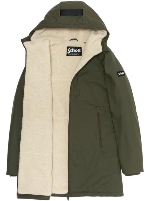 Parka comprida verde para homem com capuz schott jackson25 - Kiabi
