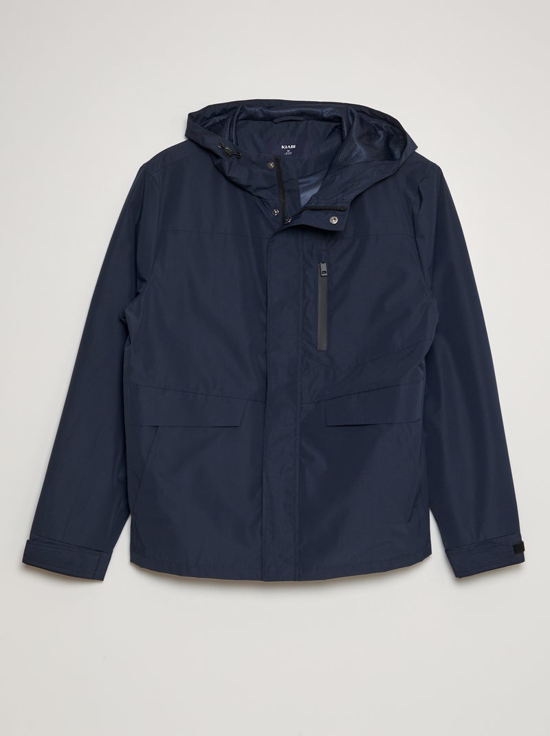 Parka curta e leve com capuz AZUL - Kiabi