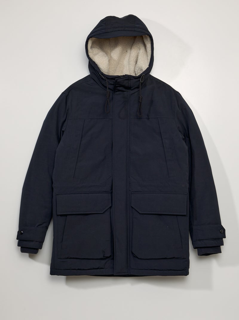 Parka curta quente AZUL - Kiabi