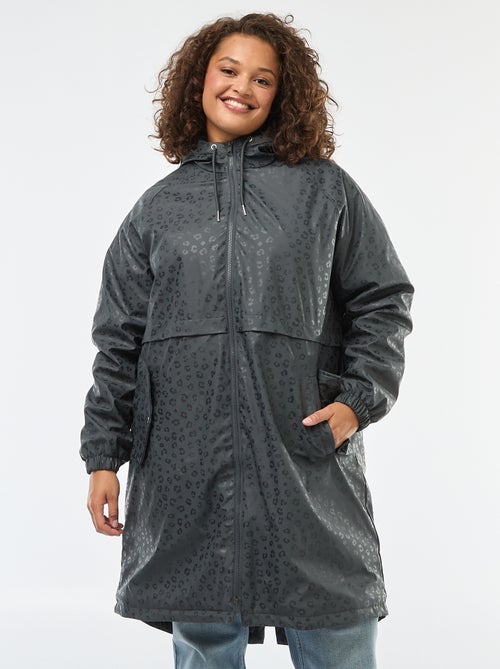 Parka de chuva com capuz e forro em pelo sintético - Kiabi