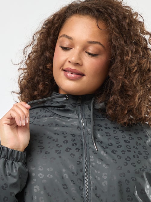 Parka de chuva com capuz e forro em pelo sintético - Kiabi