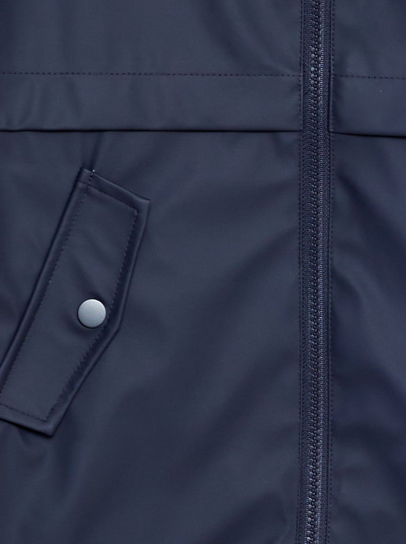 Parka de lona encerada com capuz AZUL - Kiabi