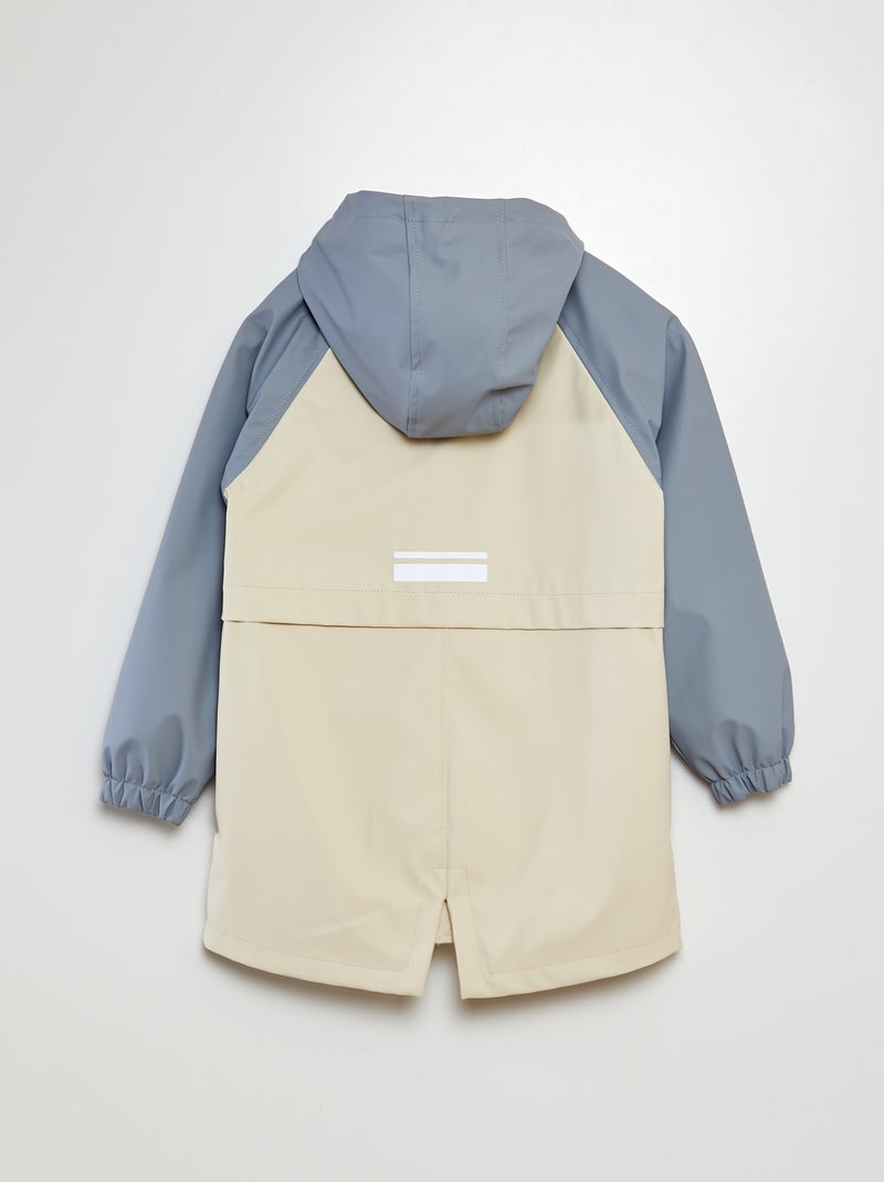 Parka de lona encerada com capuz AZUL - Kiabi