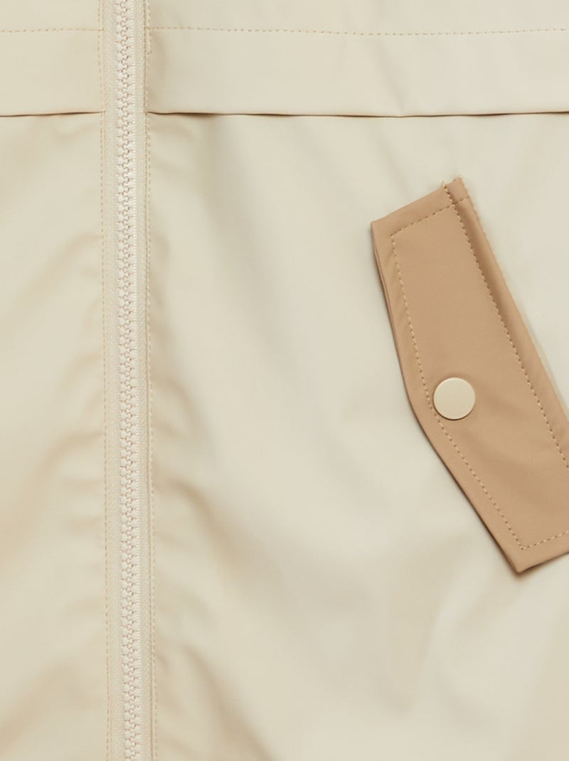 Parka de lona encerada com capuz AZUL - Kiabi