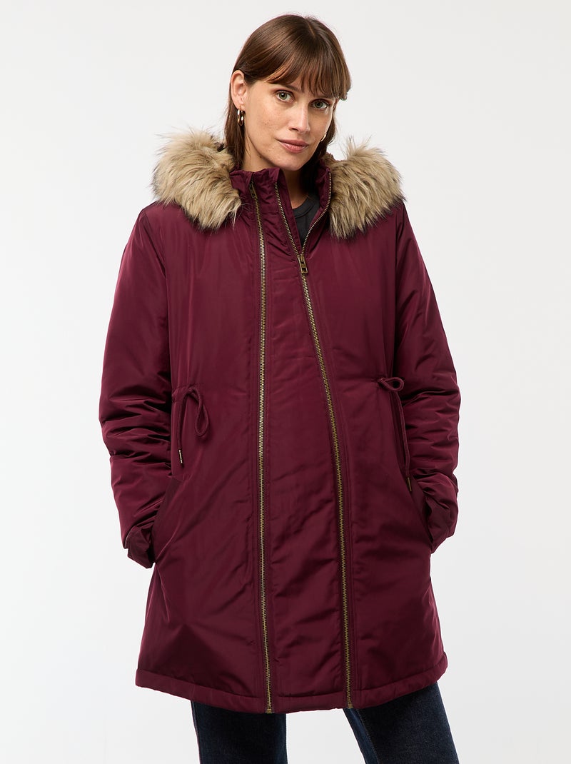 Parka de maternidade com detalhe de transporte de bebê Vermelho - Kiabi