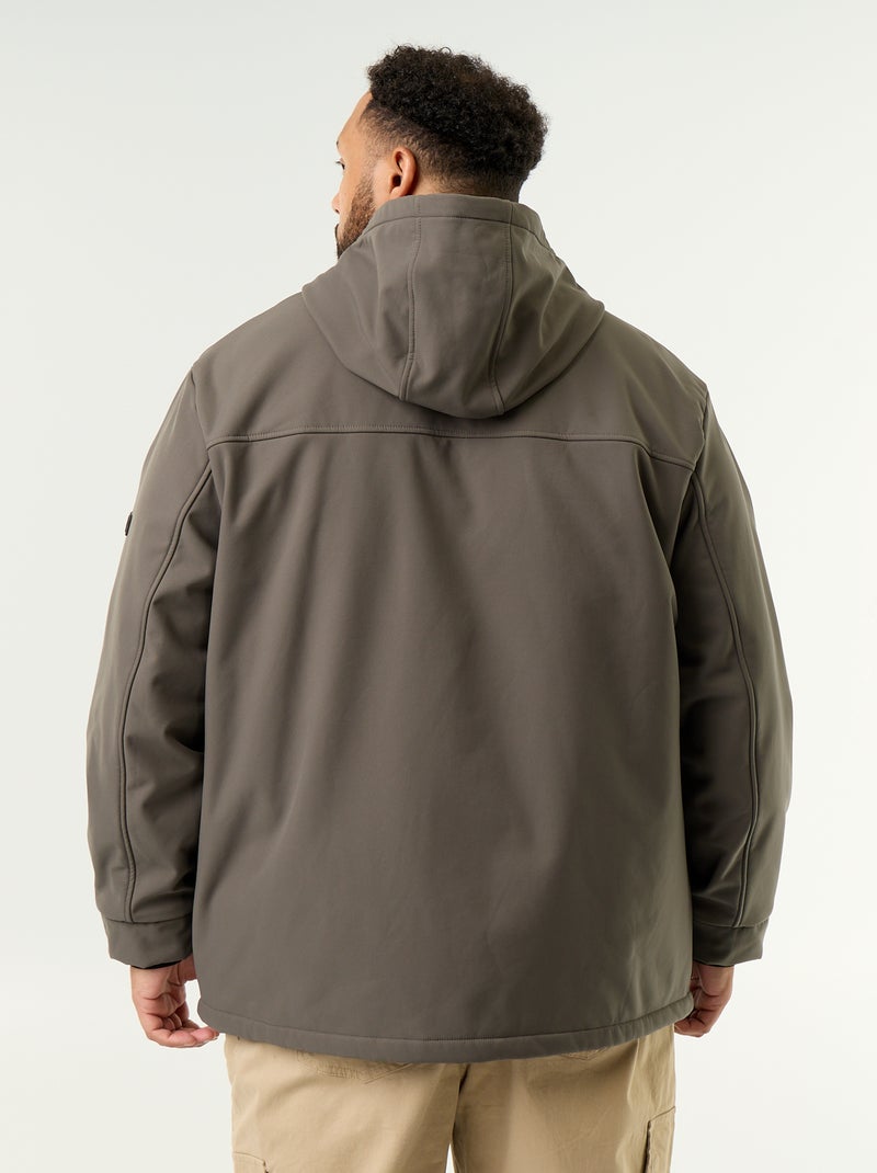 Parka forrada com capuz Caqui - Kiabi