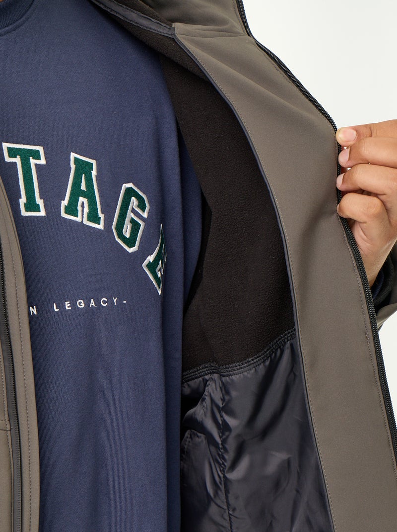 Parka forrada com capuz Caqui - Kiabi