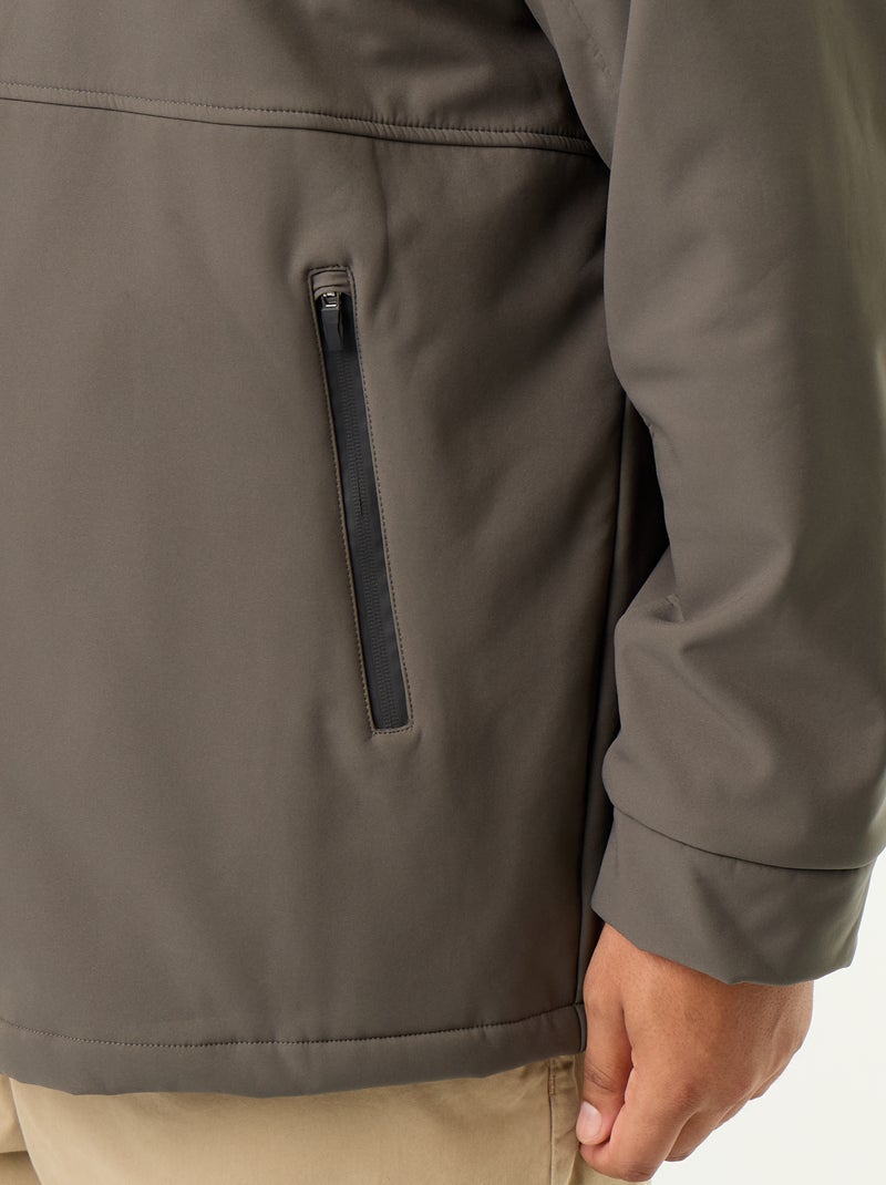 Parka forrada com capuz Caqui - Kiabi