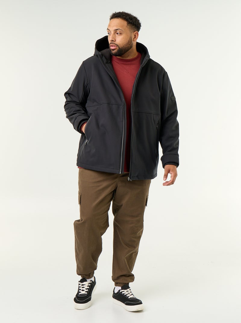 Parka forrada com capuz Preto - Kiabi