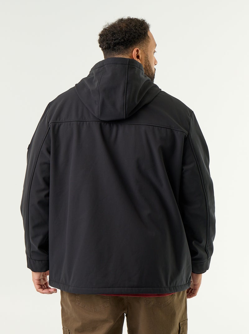 Parka forrada com capuz Preto - Kiabi