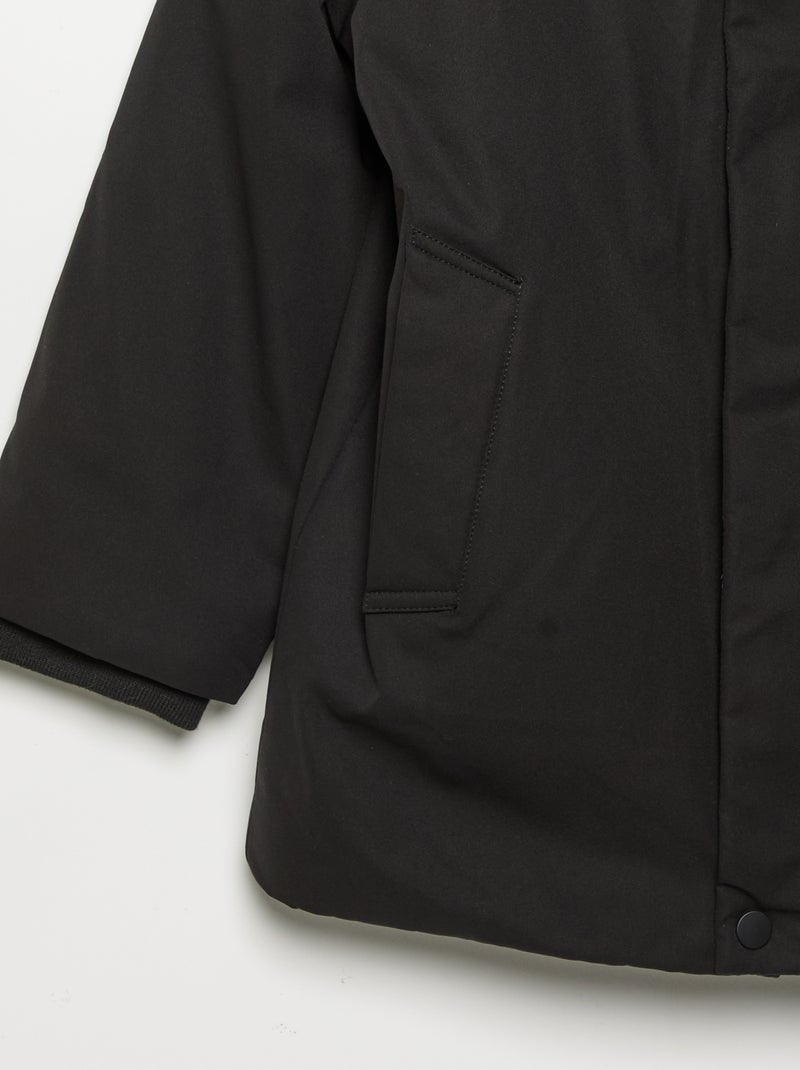 Parka forrada com capuz Preto - Kiabi